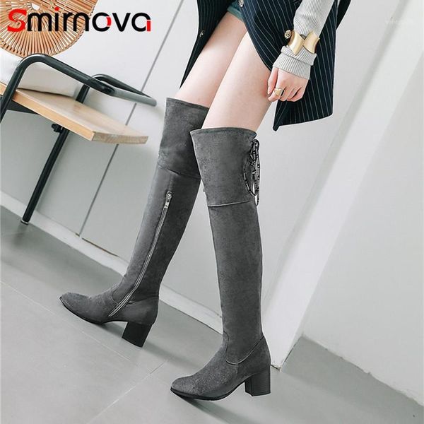 smirnova popular 2020 winter warm lace up flock thigh high boots thick high heels long boots big size over the knee1, Black
smirnova popular 2020 winter warm lace up flock thigh high boots thick high heels long boots big size over the knee1, Black