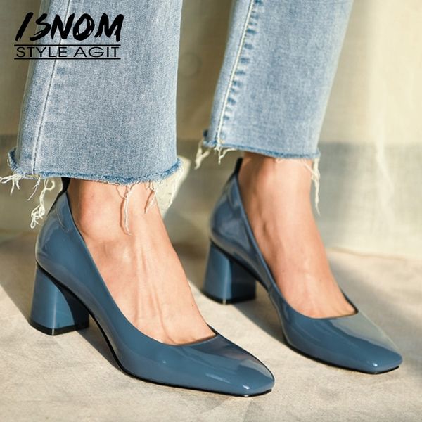 isnom genuine leather pumps women square toe footwear shallow office shoes female fashion chunky heels 2 inch woman spring 2020 t200525, Black
isnom genuine leather pumps women square toe footwear shallow office shoes female fashion chunky heels 2 inch woman spring 2020 t200525, Black