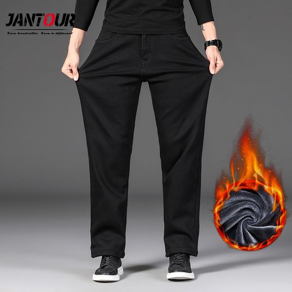 winter jeans men cotton thick fleece loose straight warm elastic denim black pants mens big size 30-42 44 q0105, Black;white
winter jeans men cotton thick fleece loose straight warm elastic denim black pants mens big size 30-42 44 q0105, Black;white