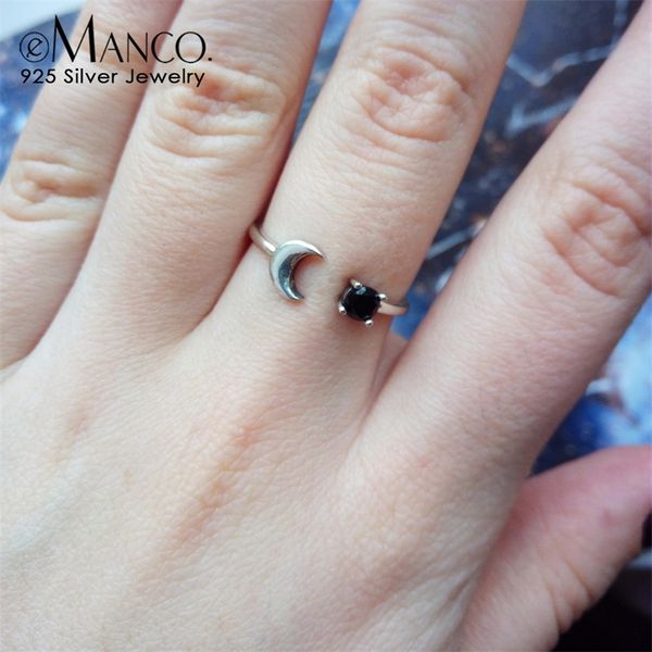 e-manco 925 silver wedding rings for women sterling silver open ring moon shape classic zircon fine jewelry romantic love gifts y200323, Slivery;golden
e-manco 925 silver wedding rings for women sterling silver open ring moon shape classic zircon fine jewelry romantic love gifts y200323, Slivery;golden