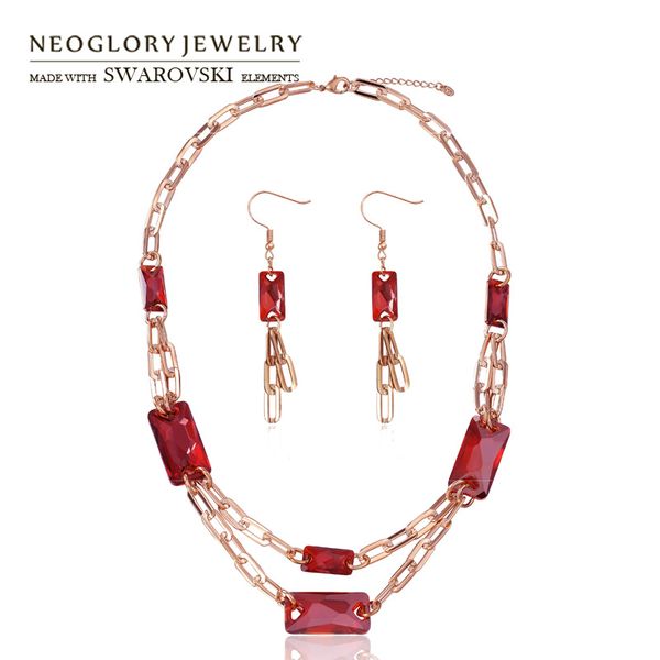neoglory crystal jewelry set red long chain gold color noble style necklace & earrings embellished with crystals from, Silver
neoglory crystal jewelry set red long chain gold color noble style necklace & earrings embellished with crystals from, Silver