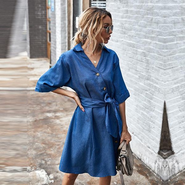 party dresses ladies casual autumn winter denim bandage dress women button turn down collar half sleeve solid, White;black
party dresses ladies casual autumn winter denim bandage dress women button turn down collar half sleeve solid, White;black
