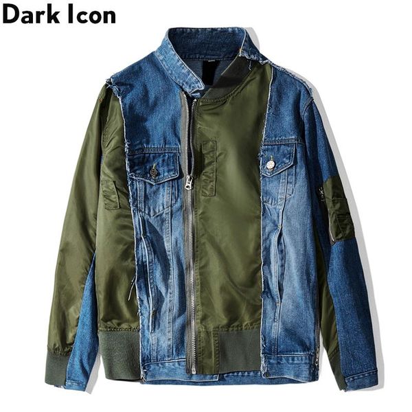 dark patchwork irregular front zipper denim jacket men street fashion men's jean jackets streetwear clothing, Black;brown
dark patchwork irregular front zipper denim jacket men street fashion men's jean jackets streetwear clothing, Black;brown