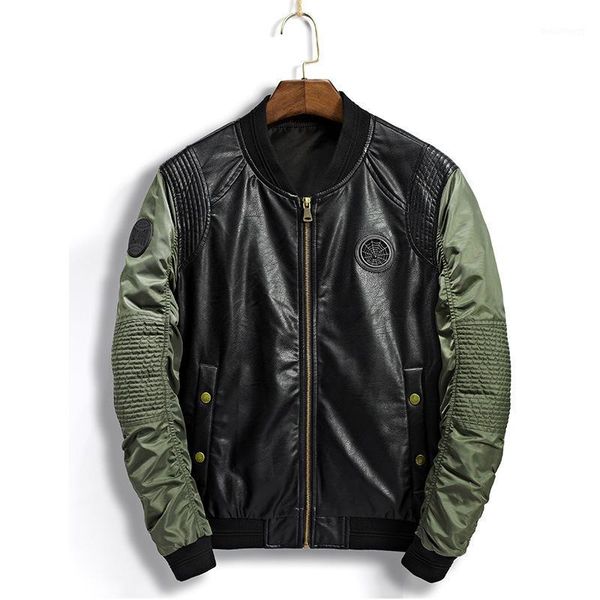 2019 pleated bomber jacket men stand collar badge patchwork male pu leather jacket motorcycle men windbreaker coat1, Black;brown
2019 pleated bomber jacket men stand collar badge patchwork male pu leather jacket motorcycle men windbreaker coat1, Black;brown