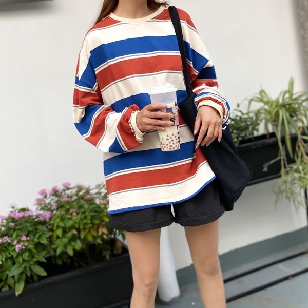 rrgjv basic round neck loose 2020 women's new fall women's ins fashion t-shirt striped korean bf casual coat t-shirt g2vw0, White
rrgjv basic round neck loose 2020 women's new fall women's ins fashion t-shirt striped korean bf casual coat t-shirt g2vw0, White