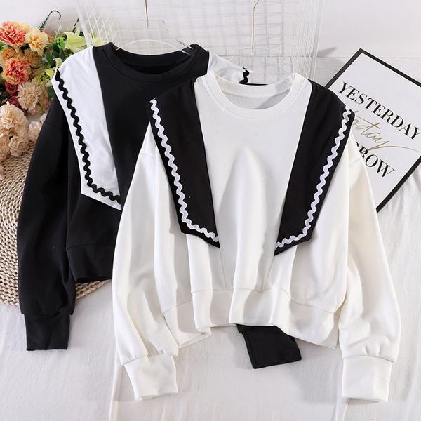 early autumn new hoodies college casual loose shawl stitching fake two-piece sweatershirts female pullovers niche gx1121, Black
early autumn new hoodies college casual loose shawl stitching fake two-piece sweatershirts female pullovers niche gx1121, Black