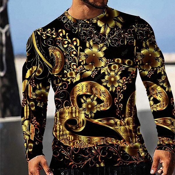 men's t shirt 3d print floral graphic plus size crew neck casual daily bronzing print long sleeve basic designer slim fit big and tall, White;black
men's t shirt 3d print floral graphic plus size crew neck casual daily bronzing print long sleeve basic designer slim fit big and tall, White;black