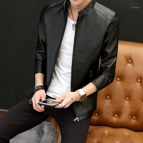 leather men 2020 new stand collar leather jacket thin section jacket handsome shirt korean version of slim1, Black
leather men 2020 new stand collar leather jacket thin section jacket handsome shirt korean version of slim1, Black