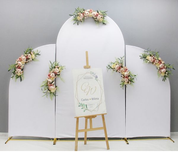 new shiny gilded 3pcs wrought iron arch shelf elastic fabric cloth cover geometric flower stand party stage backdrop decor frame
new shiny gilded 3pcs wrought iron arch shelf elastic fabric cloth cover geometric flower stand party stage backdrop decor frame