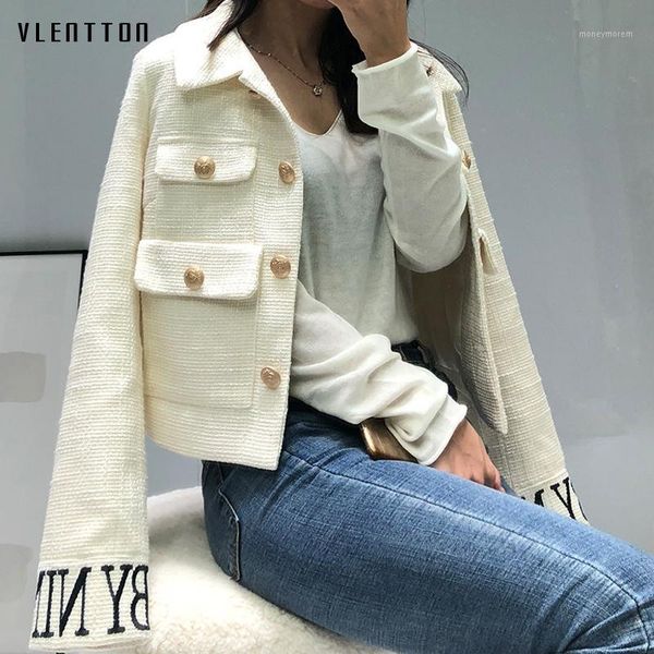 women's jackets 2021 tweed women's coats single breasted letter slim short office jacket female long sleeve overcoat casaco femme, Black;brown
women's jackets 2021 tweed women's coats single breasted letter slim short office jacket female long sleeve overcoat casaco femme, Black;brown