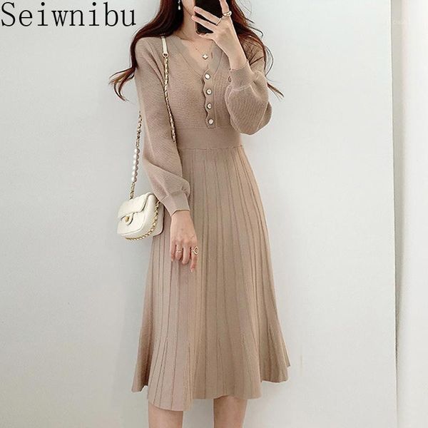 2021 autumn korean knitted women long pleated dress women long sleeve single-breasted slim dresses elegant ladies vestidos1, Black;gray
2021 autumn korean knitted women long pleated dress women long sleeve single-breasted slim dresses elegant ladies vestidos1, Black;gray