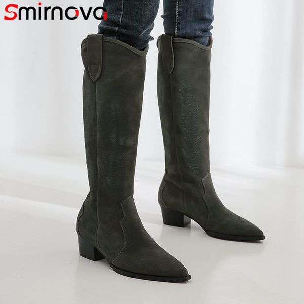 smirnova 2020 autumn winter knee high boots women suede leather crystal pointed toe casual shoes woman western boots, Black
smirnova 2020 autumn winter knee high boots women suede leather crystal pointed toe casual shoes woman western boots, Black