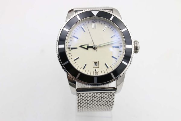 mens diving watches 46mm white luminous dial automatic mechanical chain strap automatic mechanical sapphire glass sports ocean watch, Slivery;brown
mens diving watches 46mm white luminous dial automatic mechanical chain strap automatic mechanical sapphire glass sports ocean watch, Slivery;brown