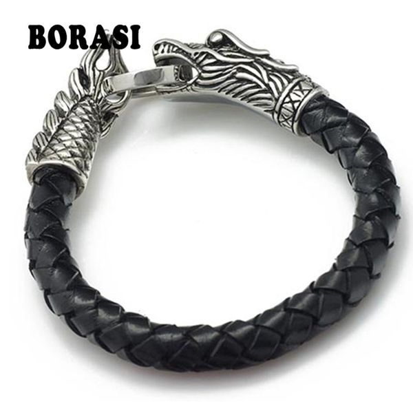 braided genuine leather bracelet stainless steel dragon male bangles titanium steel fashion vintage men's jewelry, Golden;silver
braided genuine leather bracelet stainless steel dragon male bangles titanium steel fashion vintage men's jewelry, Golden;silver