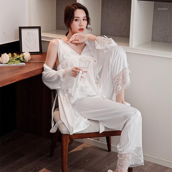 women kimono bathrobe gown nightwear satin sleepwear 5pcs robe set 2020 new intimate lingerie casual lace nightdress nightgown1, Black;red
women kimono bathrobe gown nightwear satin sleepwear 5pcs robe set 2020 new intimate lingerie casual lace nightdress nightgown1, Black;red