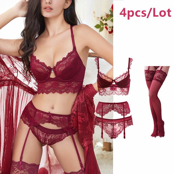 lace thin cotton cup breast bra set (bra+panty+garter belt +stocking) 4pieces/lots lingerie set y200708, Red;black
lace thin cotton cup breast bra set (bra+panty+garter belt +stocking) 4pieces/lots lingerie set y200708, Red;black