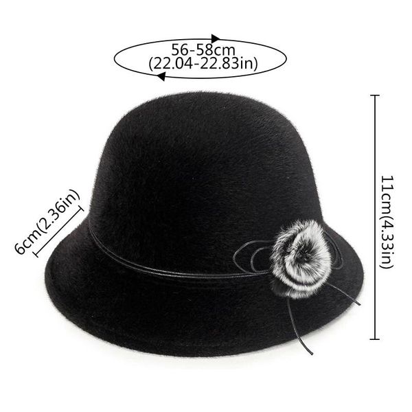 vintage fedora hat women warm wool felt pompom hats autumn winter elegant lady female wide brim floppy panama cap, Blue;gray
vintage fedora hat women warm wool felt pompom hats autumn winter elegant lady female wide brim floppy panama cap, Blue;gray