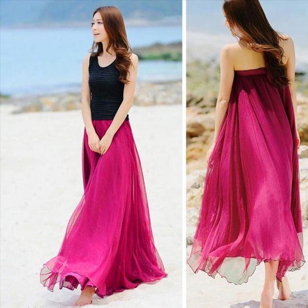 women chiffon skirts bohemia stretch high waist solid a line long skirt casual pleated maxi skirt faldas saias streetwear t2g, Black
women chiffon skirts bohemia stretch high waist solid a line long skirt casual pleated maxi skirt faldas saias streetwear t2g, Black