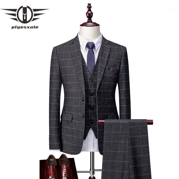 plyesxale black dark grey mens plaid suit three pieces wedding suits for groom mens fashion checkered formal dress suit q12581, White;black
plyesxale black dark grey mens plaid suit three pieces wedding suits for groom mens fashion checkered formal dress suit q12581, White;black