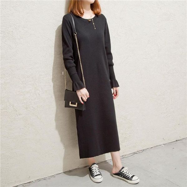 casual dresses dress knitted flare sleeves female spring style korean long bottoming side slit over-the-knee slim fashion, Black;gray
casual dresses dress knitted flare sleeves female spring style korean long bottoming side slit over-the-knee slim fashion, Black;gray