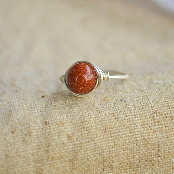 orange goldstone natural stone birthstone solitaire sterling wire wrapped wedding rings for women jewelry boho, Slivery;golden
orange goldstone natural stone birthstone solitaire sterling wire wrapped wedding rings for women jewelry boho, Slivery;golden