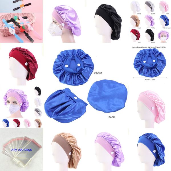 solid women satin bonnet loss fashion night sleep hat button mask holder turban caps ladies elastic hair bands chemo cap o5td2
solid women satin bonnet loss fashion night sleep hat button mask holder turban caps ladies elastic hair bands chemo cap o5td2