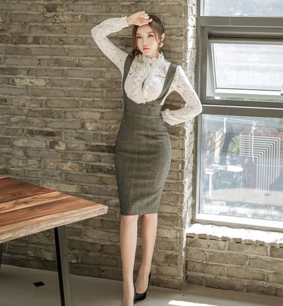 set of 2018 autumn new style korean lace dresses bottoming + slim bag hip women dress, Black;gray
set of 2018 autumn new style korean lace dresses bottoming + slim bag hip women dress, Black;gray