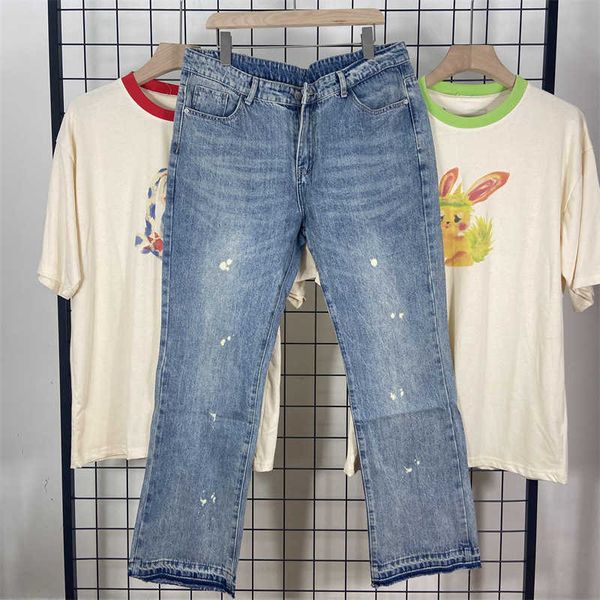 men's jeans ins high end vintage slim fit men's horn jeans trendsetter splash casual pants, Blue
men's jeans ins high end vintage slim fit men's horn jeans trendsetter splash casual pants, Blue