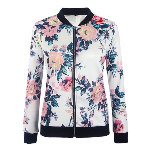 women zipper outwear floral autumn slim fit retro casual long sleeve coat bomber, Black;brown
women zipper outwear floral autumn slim fit retro casual long sleeve coat bomber, Black;brown