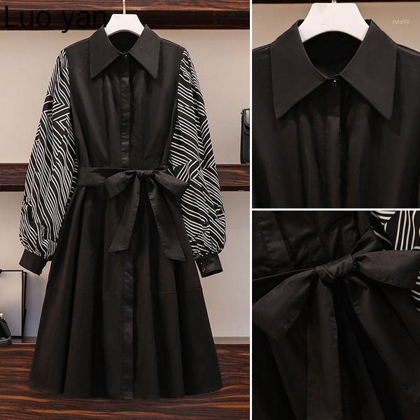 casual dresses plus size women elegant black shirt dress autumn 2021 turn-down collar print long sleeve patchwork loose ruffle dresses1, Black;gray
casual dresses plus size women elegant black shirt dress autumn 2021 turn-down collar print long sleeve patchwork loose ruffle dresses1, Black;gray