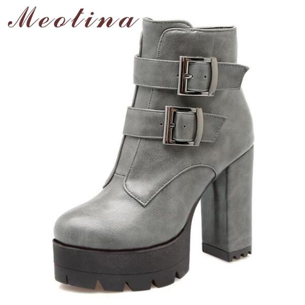 meotina winter ankle boots women motorcycle boots fashion platform leather buckle high heel female red gray red size 9 10, Black
meotina winter ankle boots women motorcycle boots fashion platform leather buckle high heel female red gray red size 9 10, Black