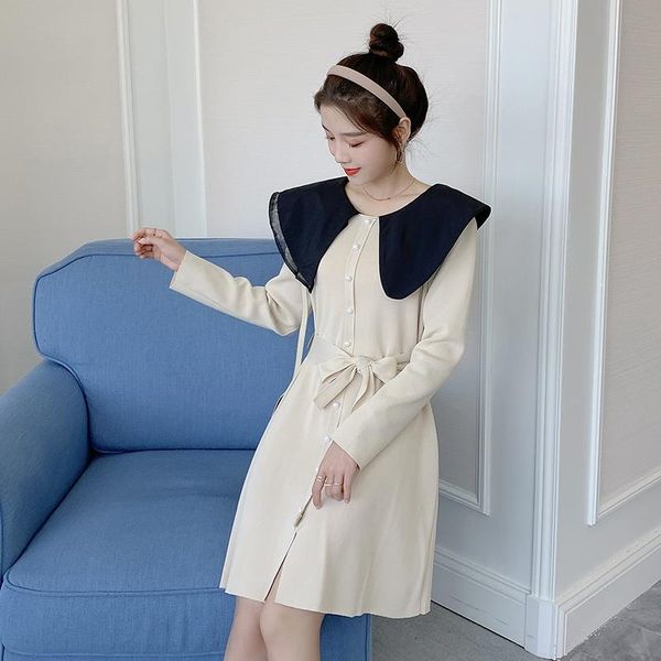 postpartum woman knitted nursing clothes autumn office lady breastfeeding dress large peter pan collar maternity lactation dress, White
postpartum woman knitted nursing clothes autumn office lady breastfeeding dress large peter pan collar maternity lactation dress, White