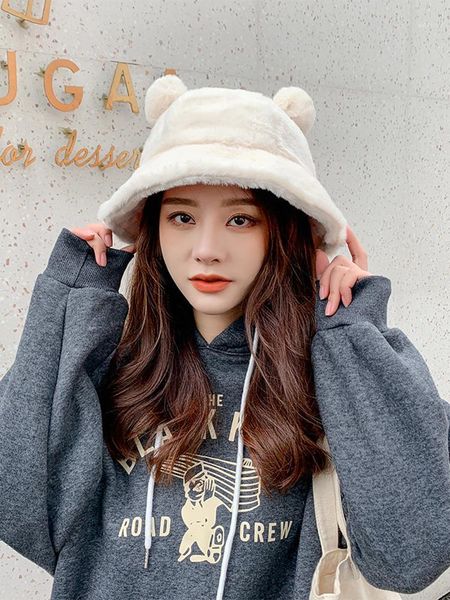 little hat fluffy fisherman's hat korean female winter cute cartoon bear thickened warm pot cap1, Blue;gray
little hat fluffy fisherman's hat korean female winter cute cartoon bear thickened warm pot cap1, Blue;gray