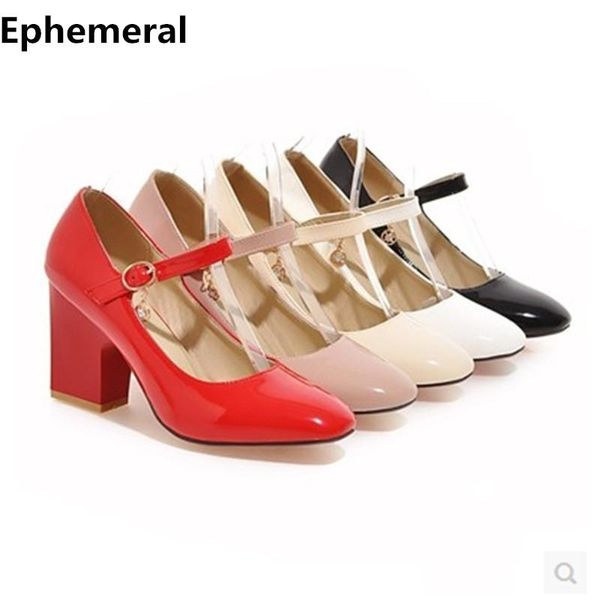 dress shoes lady's buckle strap plus size 42 43 elegant patent leather square heel high heels round toe women pumps stiletto, Black
dress shoes lady's buckle strap plus size 42 43 elegant patent leather square heel high heels round toe women pumps stiletto, Black