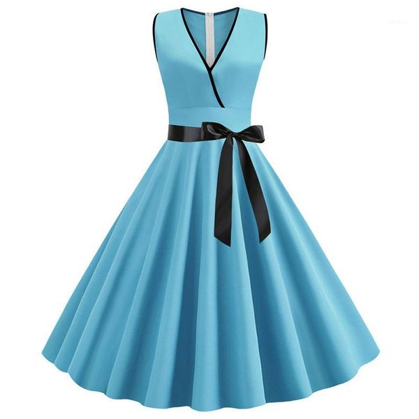 2020 black v neck sleeveless vintage dress women summer solid color party dress robe rockabilly vestidos plus size sundress1, Black;gray
2020 black v neck sleeveless vintage dress women summer solid color party dress robe rockabilly vestidos plus size sundress1, Black;gray