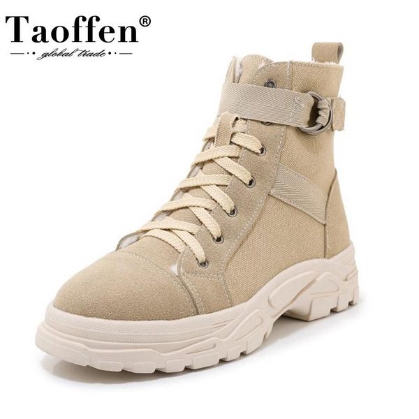 boots taoffen women ankle shoes round toe thick bottom lace up buckle casual leisure female footwear size 29-43, Black
boots taoffen women ankle shoes round toe thick bottom lace up buckle casual leisure female footwear size 29-43, Black
