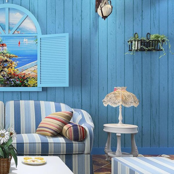 blue mediterranean wood wallpaper non-woven nostalgic bedroom living room tv background wall vertical striped papel de parede
blue mediterranean wood wallpaper non-woven nostalgic bedroom living room tv background wall vertical striped papel de parede