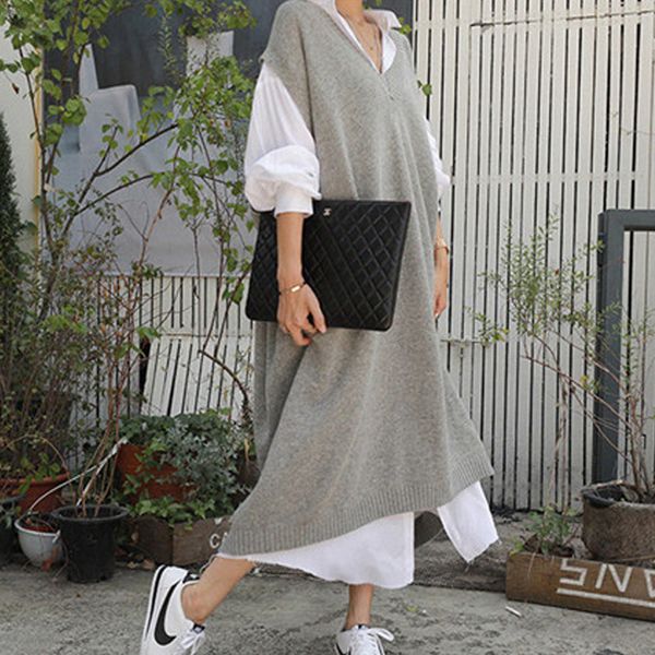 mozuleva oversized women sweater long dress autumn winter v-neck batwing sleeve female knitting dress solid vestidos lj201203, White;black
mozuleva oversized women sweater long dress autumn winter v-neck batwing sleeve female knitting dress solid vestidos lj201203, White;black