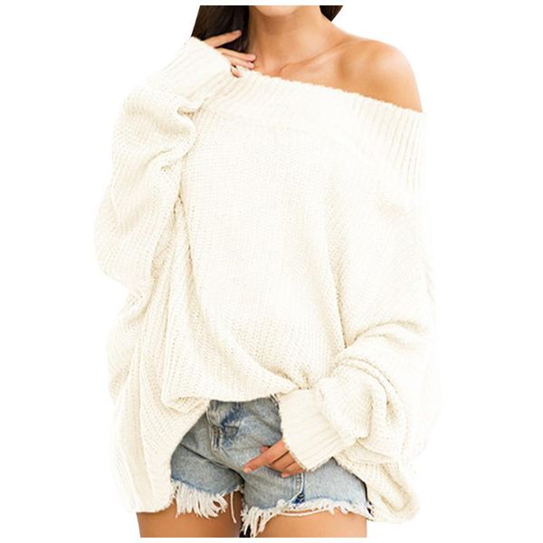 ladies' fashion long-sleeved lazy loose-fitting oversized long-sleeved one-piece neck sweater off-shoulder sweater, White;black
ladies' fashion long-sleeved lazy loose-fitting oversized long-sleeved one-piece neck sweater off-shoulder sweater, White;black