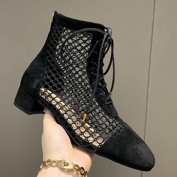 deat 2020 new spring autumn fashion casual round head lace-up hollow thick high heel mesh thin short boots women sf599, Black
deat 2020 new spring autumn fashion casual round head lace-up hollow thick high heel mesh thin short boots women sf599, Black