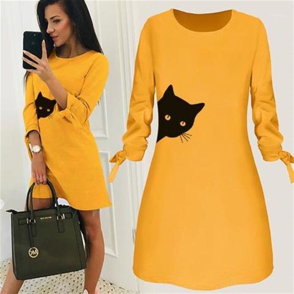 cat letters print dress round neck solid color dress summer women beach dresses flamingo boho1, Black;gray
cat letters print dress round neck solid color dress summer women beach dresses flamingo boho1, Black;gray