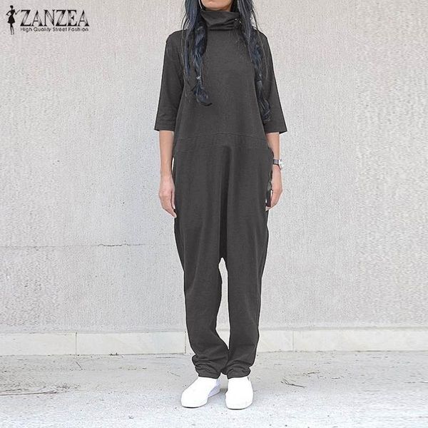 plus size overalls women's jumpsuits zanzea vintage cowl neck half sleeve playsuits autumn zipper rompers combinaison femme y200425, Black;white
plus size overalls women's jumpsuits zanzea vintage cowl neck half sleeve playsuits autumn zipper rompers combinaison femme y200425, Black;white