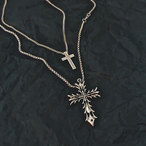 trendy punk long necklace cross fashion hip hop pendant accessories for men and women, Silver 
trendy punk long necklace cross fashion hip hop pendant accessories for men and women, Silver
