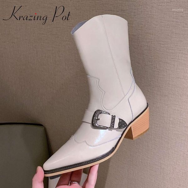 krazing pot split leather pointed toe high heel western boots european style young lady streetwear winter warm ankle boots l111, Black
krazing pot split leather pointed toe high heel western boots european style young lady streetwear winter warm ankle boots l111, Black