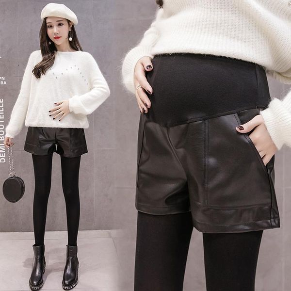 1081# autumn winter black pu maternity shorts high waist cotton belly shorts clothes for pregnant women pregnancy bootcuts, White
1081# autumn winter black pu maternity shorts high waist cotton belly shorts clothes for pregnant women pregnancy bootcuts, White