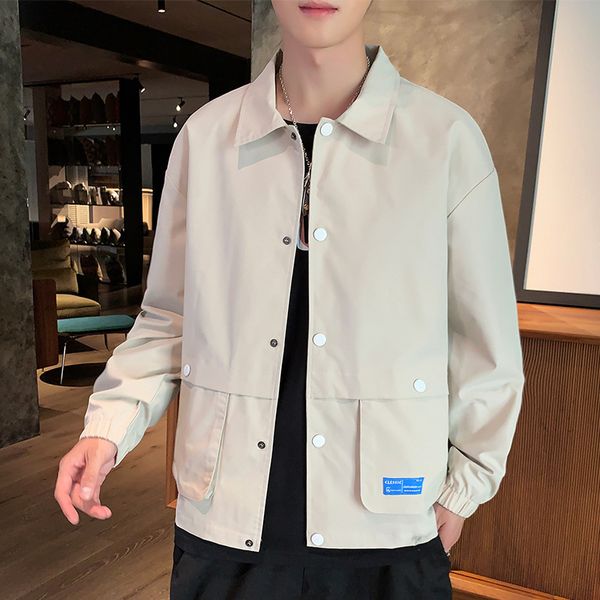 2021 the new men's spring and autumn new trend wild casual lapel single jacket breasted male fashion 55aq, Black;brown
2021 the new men's spring and autumn new trend wild casual lapel single jacket breasted male fashion 55aq, Black;brown