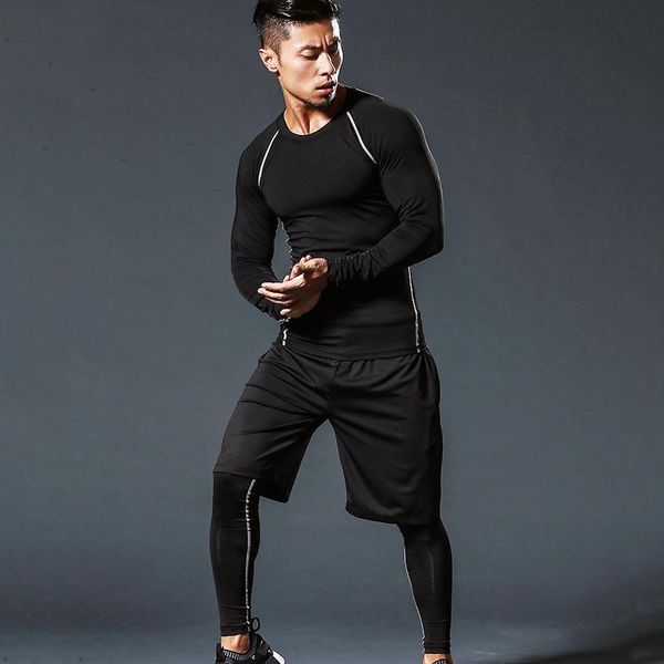 6 pcs men tracksuit gym fitness compression sport suit running jogging sport wear basketball training clothes t-shirt legging, White;black
6 pcs men tracksuit gym fitness compression sport suit running jogging sport wear basketball training clothes t-shirt legging, White;black