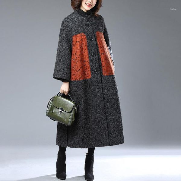 women 2020 autumn winter vintage woolen coat female loose casual warm long overcoat ladies stand collar thick wool jacket t2451, Black
women 2020 autumn winter vintage woolen coat female loose casual warm long overcoat ladies stand collar thick wool jacket t2451, Black