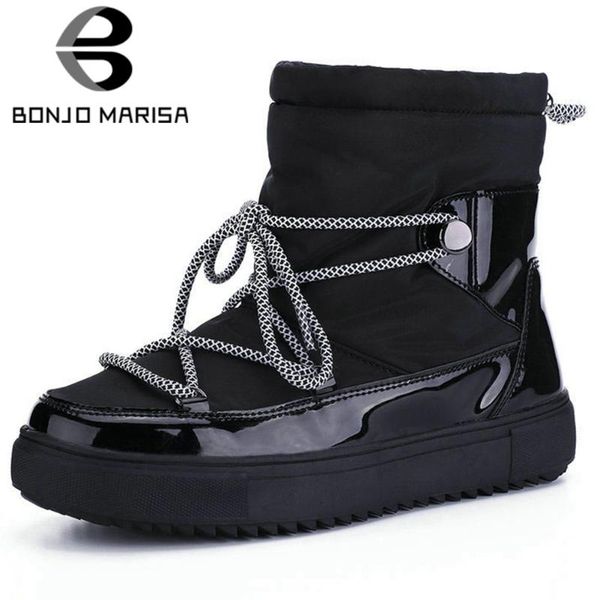 bonjomarisa ladies fashion round toe winter snowboots short plush wedges platform boots women casual warm shoes woman, Black 
bonjomarisa ladies fashion round toe winter snowboots short plush wedges platform boots women casual warm shoes woman, Black