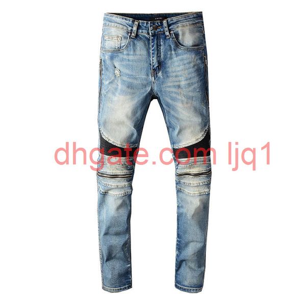 2020 mens jeans #606 distressed motorcycle biker jeans slim ripped hole stripe famous brand denim pants hip hop jeans, Blue
2020 mens jeans #606 distressed motorcycle biker jeans slim ripped hole stripe famous brand denim pants hip hop jeans, Blue